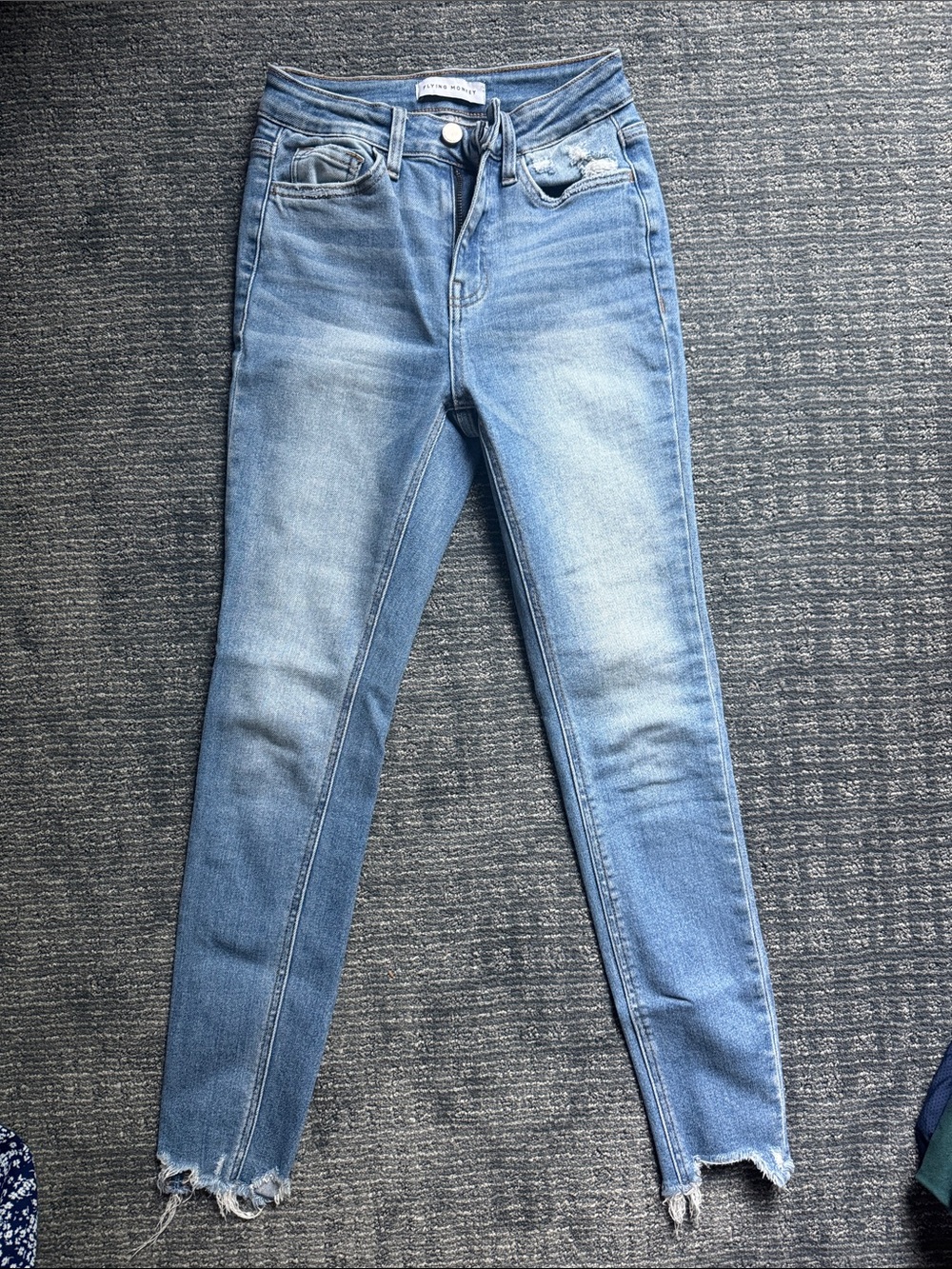 Flying Monkey High Rise Ankle Skinny Jeans Blue Waist 24